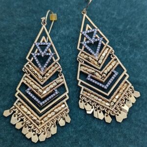 925 Gold Plated Geometric Statement Earrings